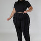 Curve Crop Top & Fringe Pants Set