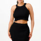 Ribbed Crop Top and Mini Skirt Set