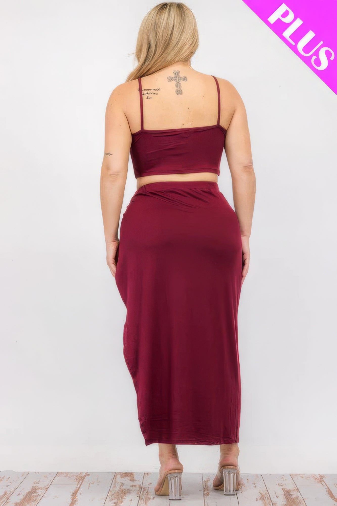 Curve Crop Cami & Split Thigh Maxi Skirt Set