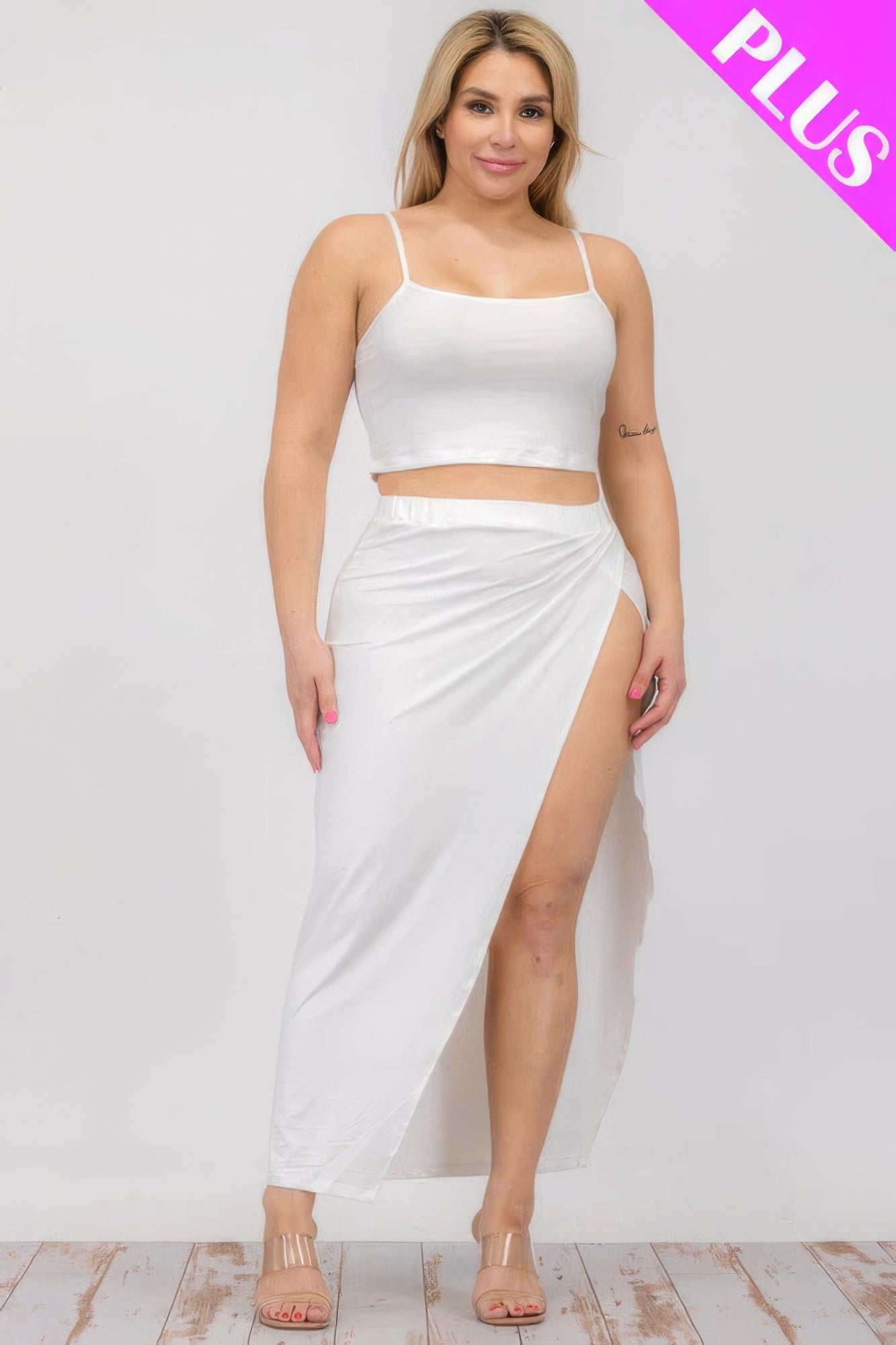 Curve Crop Cami & Split Thigh Maxi Skirt Set