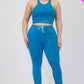 Curve Crop Tank Top & Ruched Drawstring Pants Set