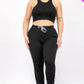 Curve Crop Tank Top & Ruched Pants Set