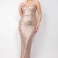 Sequin Crisscross Strapless Dress