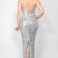 Sequin Crisscross Strapless Dress