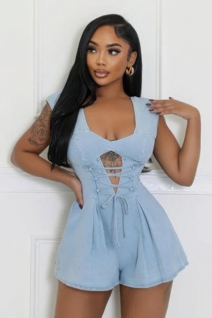 Denim Corset Romper