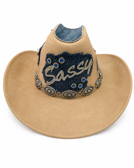 Sassy Denim CowGirl Junk Hat