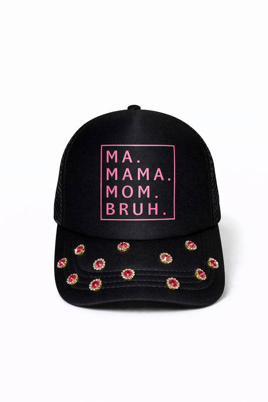 Ma Mama Mom Bruh Rhinestone Hat