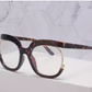 Luxe Color Frame Gold Trim Fashion Glasses – Oversized Clear Lens