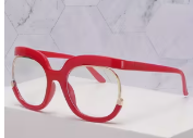 Luxe Color Frame Gold Trim Fashion Glasses – Oversized Clear Lens