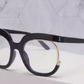 Luxe Color Frame Gold Trim Fashion Glasses – Oversized Clear Lens