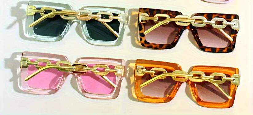 Gold Link Luxe Chain Sunglasses