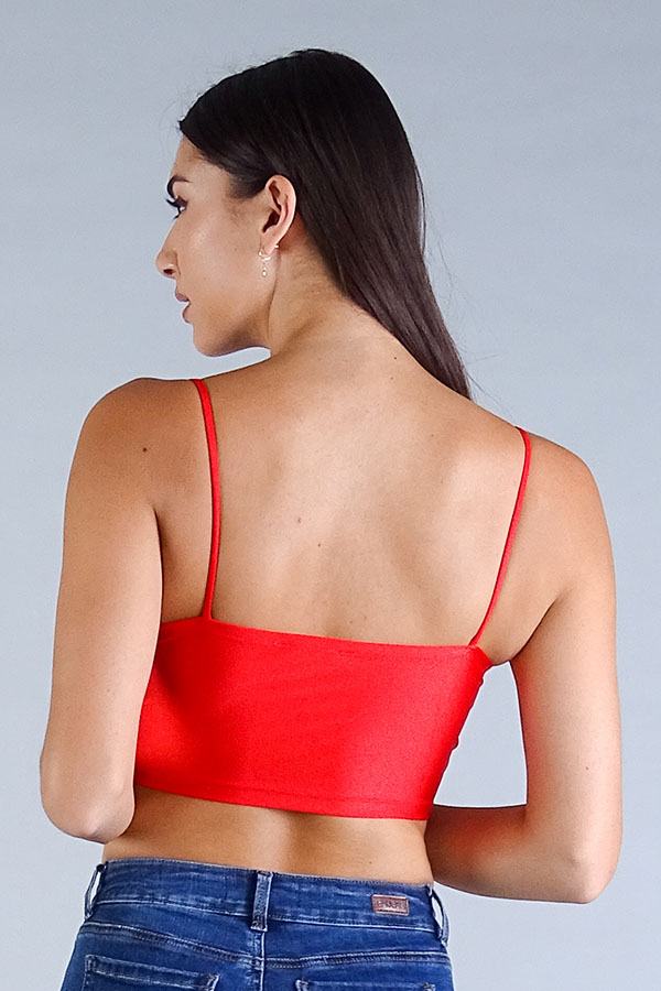 Spaghetti Strap Crop Top - Tangerine