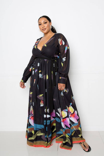 Floral Long Sleeve Maxi Dress