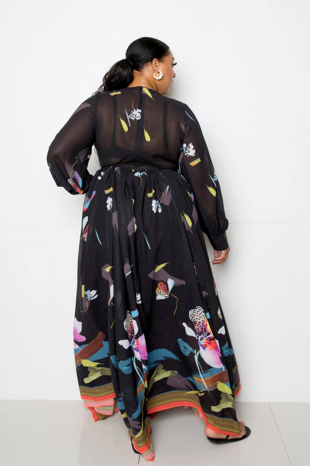 Floral Long Sleeve Maxi Dress