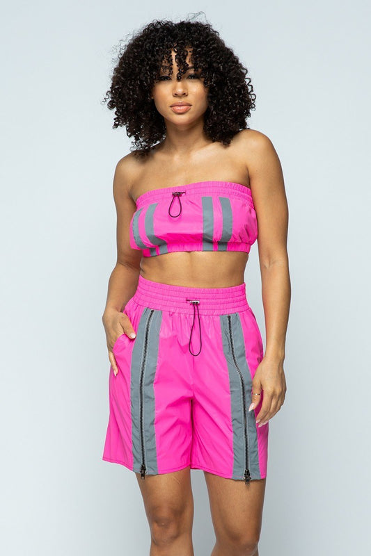 Cropped Mini Tube Top and Shorts Set