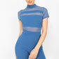 Mesh Mock Neck Romper