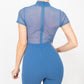 Mesh Mock Neck Romper