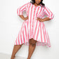 Curve Striped Shirt Dress