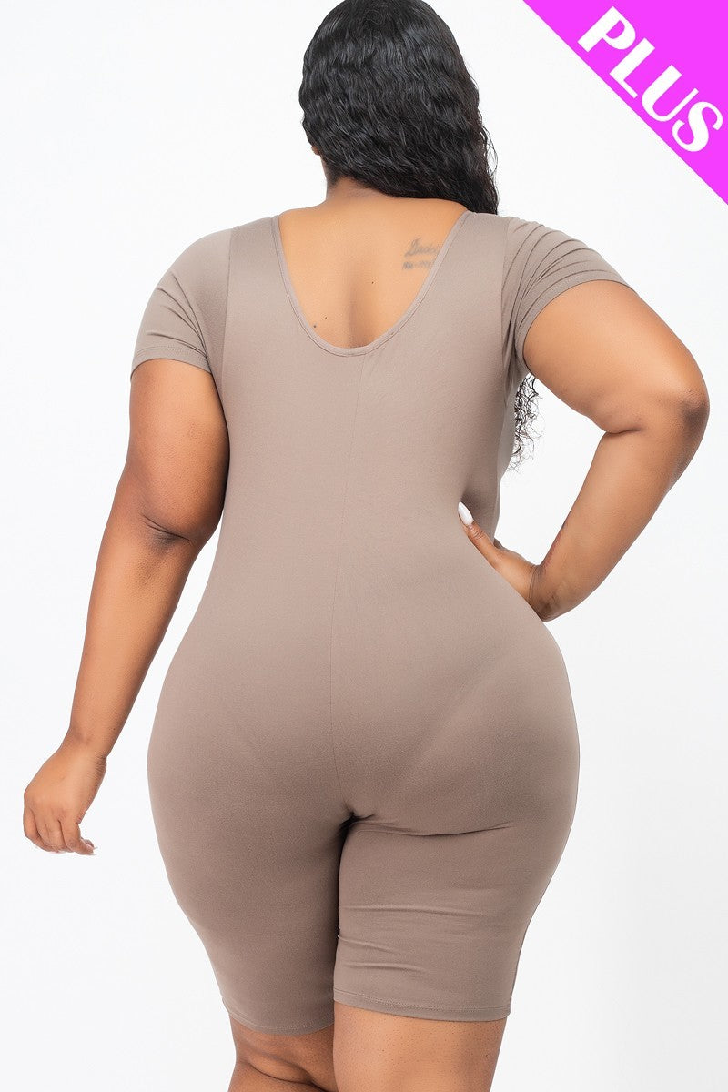 Curve Short Sleeve Bodycon Romper