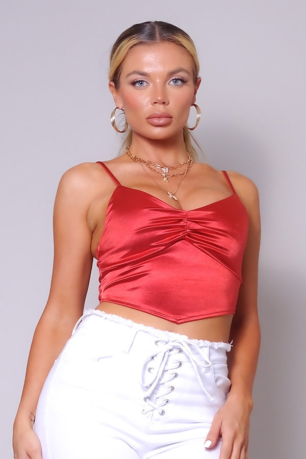 Spaghetti Strap Ruched Top