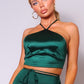 Satin Halter Crop Top