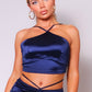 Satin Halter Crop Top