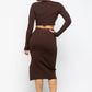 Side Slit Midi Skirt Set