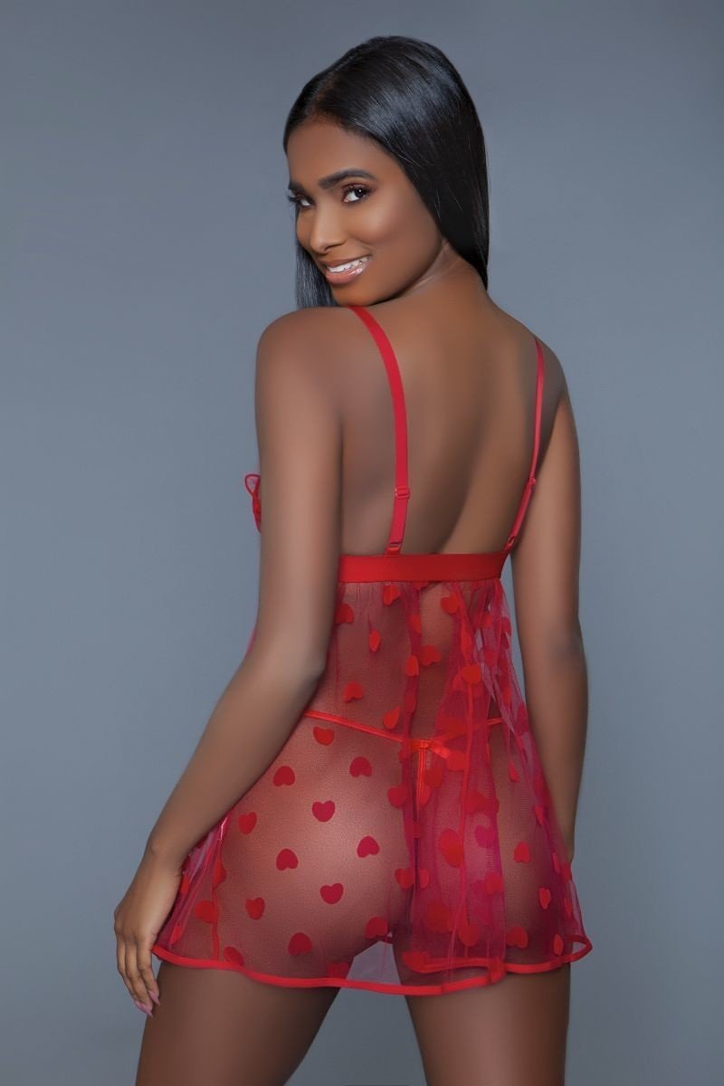 Mesh Heart Lingerie Dress