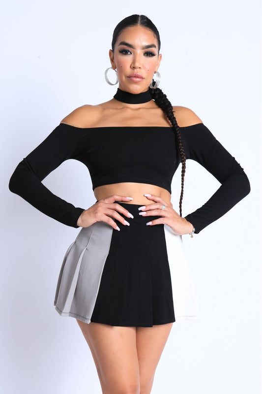 Off-shoulder Top & Skirt Set