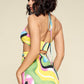 Multi Color Cut Out Mini Dress
