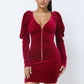Velvet Puff Sleeve Mini Dress