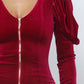 Velvet Puff Sleeve Mini Dress
