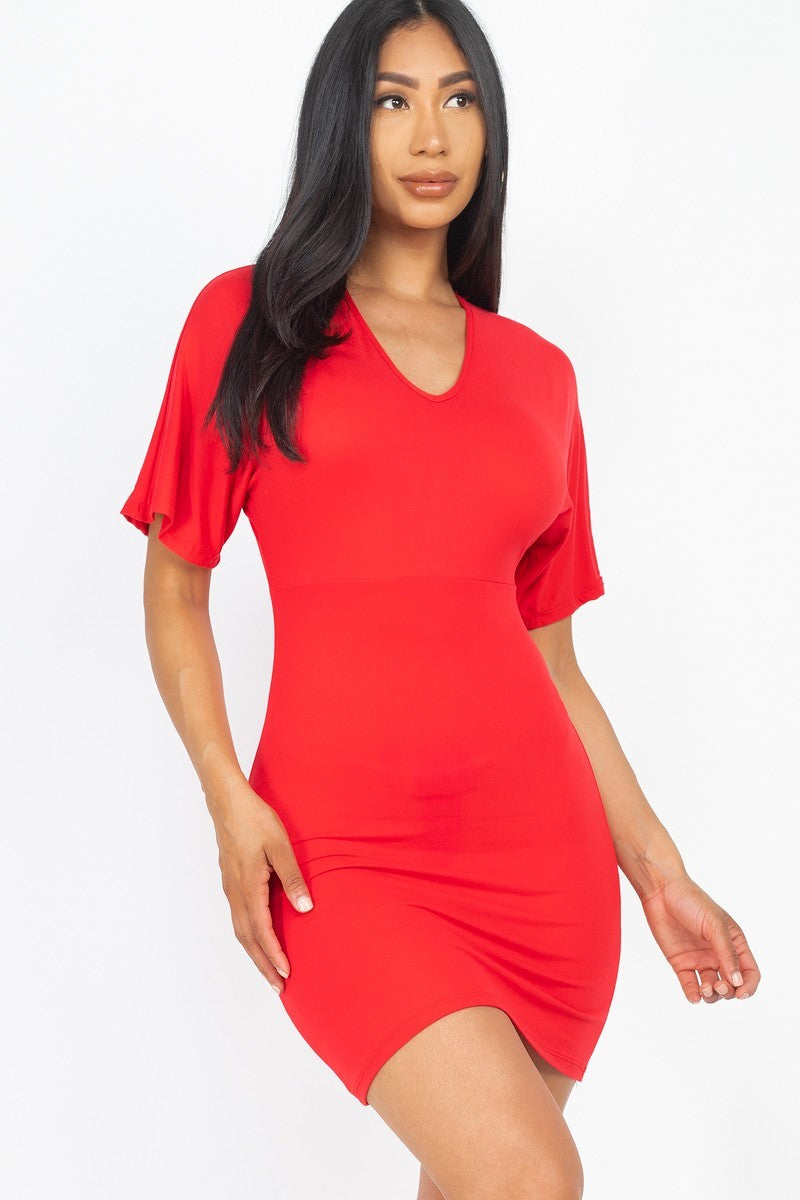 Dolman Sleeve Mini Dress