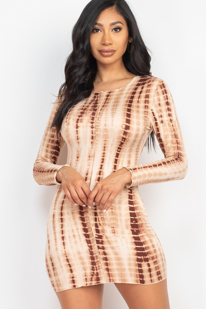 Tie-dye Bodycon Mini Dress