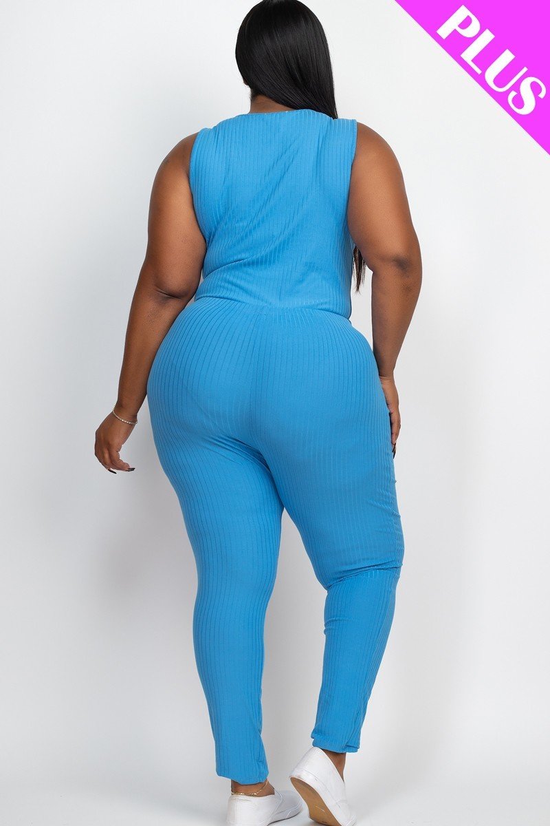 Drawstring Jogger Jumpsuit - Ibiza Blue