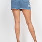 Distressed Frayed Hem Denim Skirt