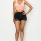 Distressed Short Shorts - Black