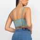 Bustier Ribbed Top - Dark Sage