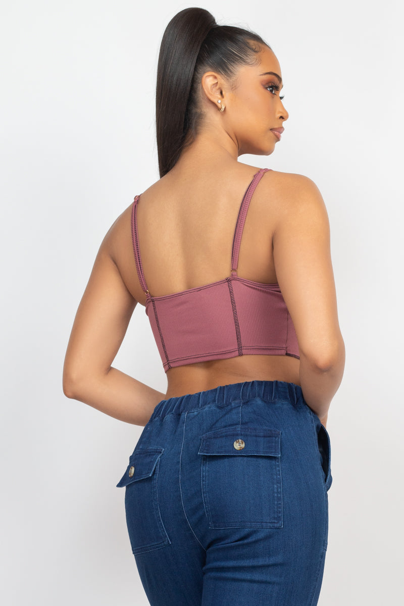 Bustier Ribbed Top - Dark Mauve