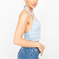 Denim Halter Crop Top