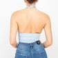 Denim Halter Crop Top