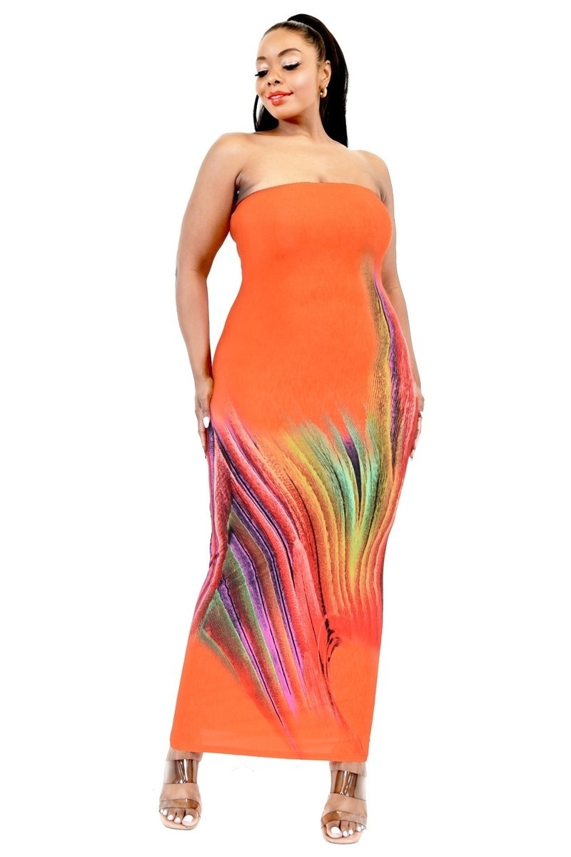 Tube Top Gradient Maxi Dress