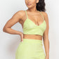 Terry Towel Bralette Top & Mini Shorts Set - Lime