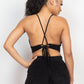 Terry Towel Bralette Top & Mini Shorts Set - Black