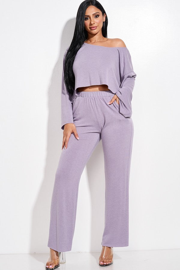 French Terry Slouchy Long Sleeve Top and Pants Set