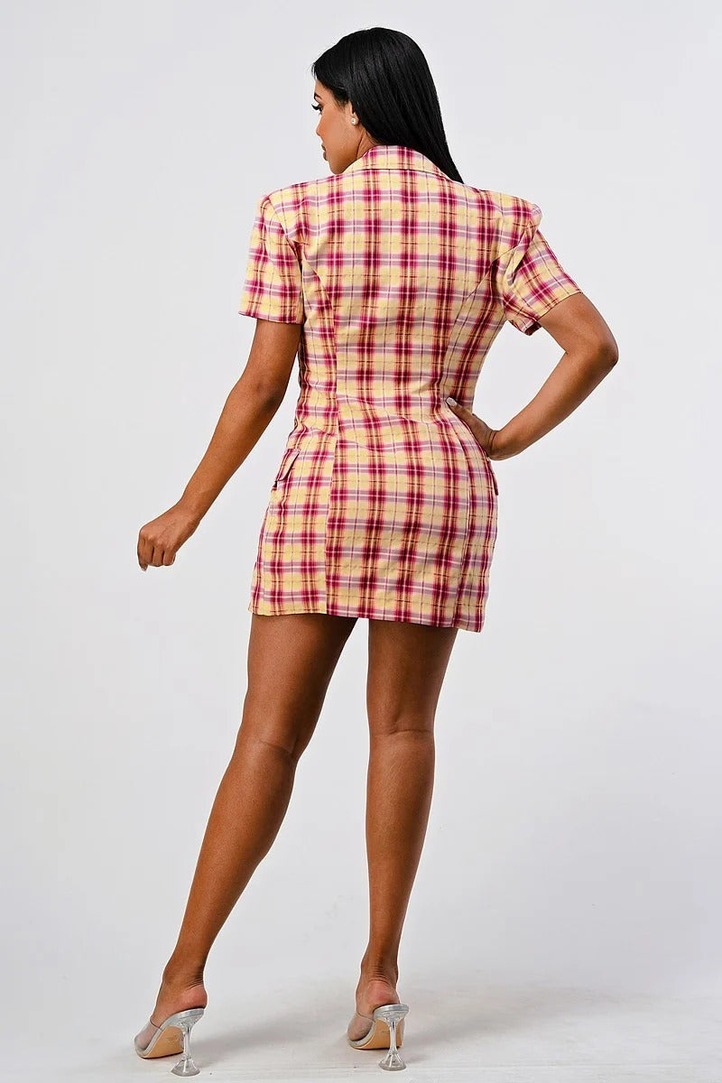 Plaid Blazer Mini Dress