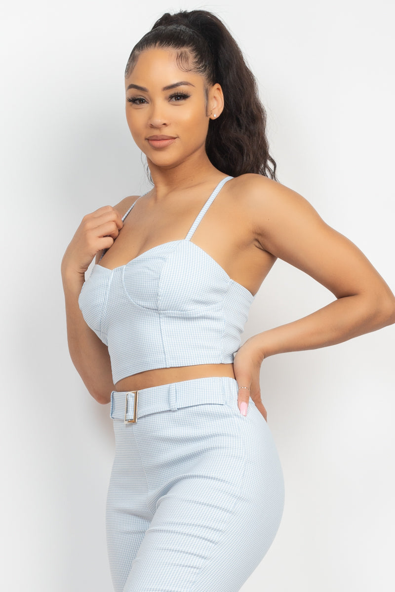 Cami Crop Top & Belted Pants Set