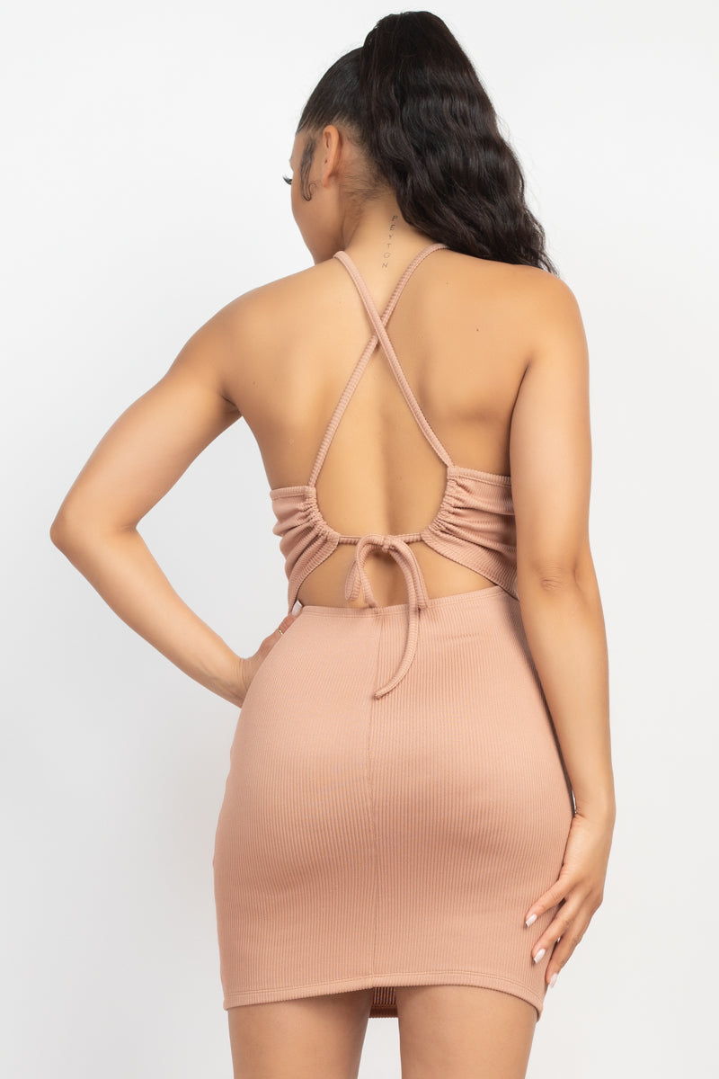 Halter Cut Out Mini Dress