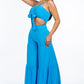 Tie Front Spaghetti Strap Top and Wide Leg Pants Set