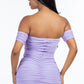 Off Shoulder Ruched Mini Dress